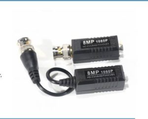 SAXXON VB-03 Par de transceptores pasivos (Video Baluns) soporta 8MP 4k a 150m, 4MP a 200m, 1080p a 250m, 720p a 300m en CVI. 2 terminales Push
