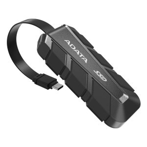 SSD Externo ADATA SC740 1TB. USB tipo C incorporado, 1.050/1.000 MB/s de lectura/escritura, Resistente a caídas MIL-STD de 1,22 m. &nbsp;NEGRO.SC740-1000G-CBK&nbsp;