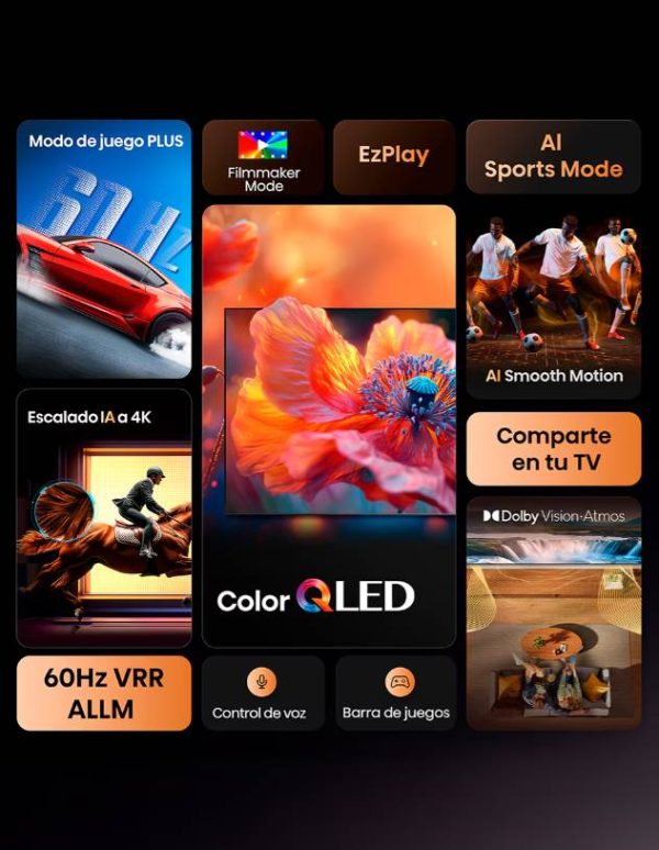 Televisor Hisense 65QD6QV, 65 pulgadas, QLED, QUANTUM DOT, 4K UHD, 3840 x 2160 Pixeles, VIDAA SMART TV