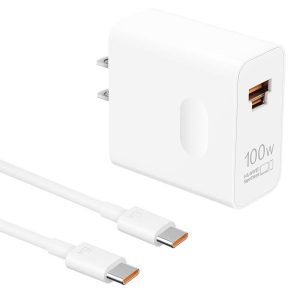 55037867 HUAWEI Cargador Super Max 100W (Para Teléfonos y PC). Carga rápida de 100 W | Puerto combinado USB-A/C.