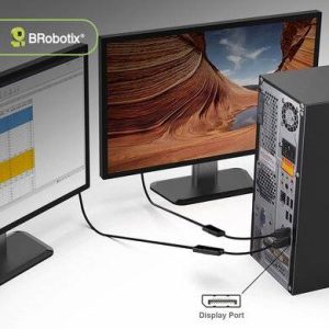 ADAPTADOR DISPLAYPORT MACHO A HDMI HEMBRA, 15CM, COLOR NEGRO, BROBOTIX 406641