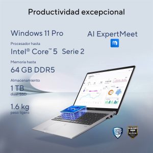 ASUS ExpertBook P1 Procesador Intel Core 5 210H, Gráficos Intel UHD, 16GB DDR5, 512GB SSD, Pantalla 15.3,Win 11 Pro