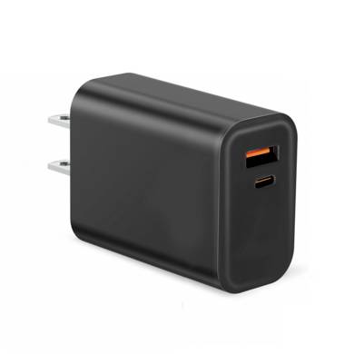 CARGADOR CARGA RÁPIDA, GaN, 45W, DUAL USB V3.0, 1 PUERTO TIPO A Y 1 PUERTO TIPO C, NEGRO, BROBOTIX 6007631