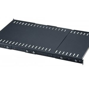 Charola INTELLINET fija extensible de 19, Negro, Acero, Rack shelf, 45 kg, 1U