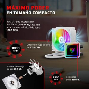 Enfriamiento Liquido BAMLAM RUSH CRYO PRISM 120 ICE Sistema de enfriamiento de Aire