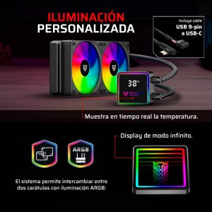 Enfriamiento Liquido BAMLAM RUSH CRYO PRISM 240 BLACK Sistema de enfriamiento de Aire