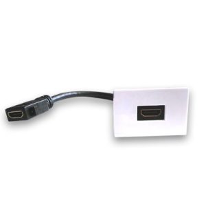Inserto HDMI BROBOTIX 938917, HDMI, Hembra/hembra, Color blanco