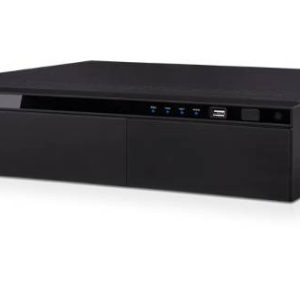 NVR de 64 canales Via Red, soporta cámaras IP de hasta 16 MP, Soporta 8 HDD 10 TB C/U, 4K HDMI, analítico de Reconocimiento facial, NDDA, Check Point