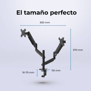 Soporte Doble Monitor ENFORCE MOTION SM728 ACTECK Soporte Articulado para Doble Monitor con Ajuste de Altura y C-Clamp