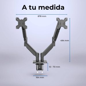 Soporte Doble Monitor F590 MOTION SM727 ACTECK Soporte Articulado para Doble Monitor con C-Clamp