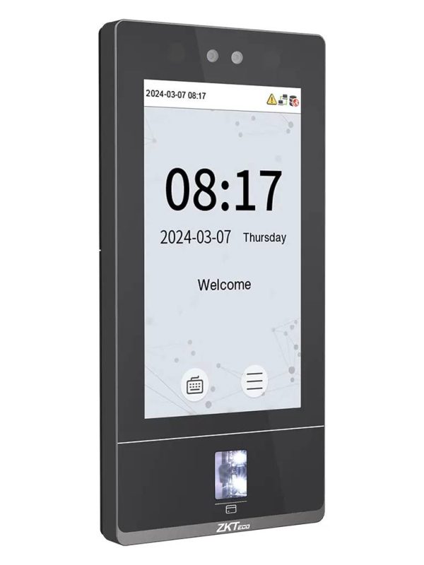 ZKTECO SenseFace 7A - acceso y asistencia para 10K rostros / 10K huellas / 50K tarjetas de 125kHz / TCP/IP / IP65 / Software Gratuito ZKBio Zlink