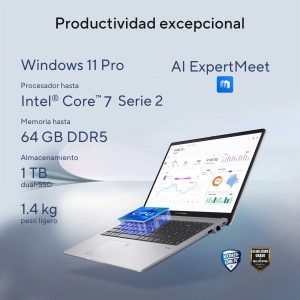 ASUS EXPERTBOOK P1 Procesador Intel Core 7 240H, 16GB DDR5, 512GB SSD, 14 pulgadas Win 11 PRO