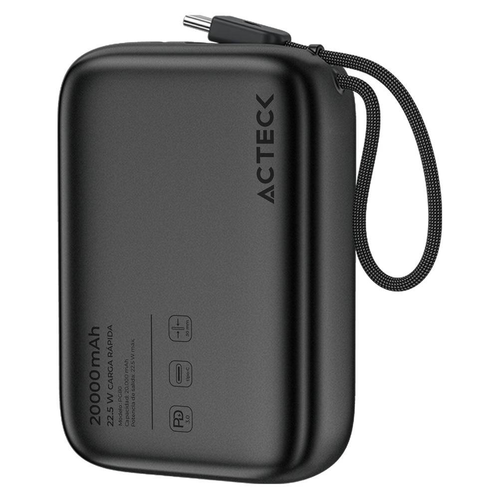 Cargador Powerbank Acteck Energon GO Plug Max PG80 Cargador Powerbank 20,000 mAh