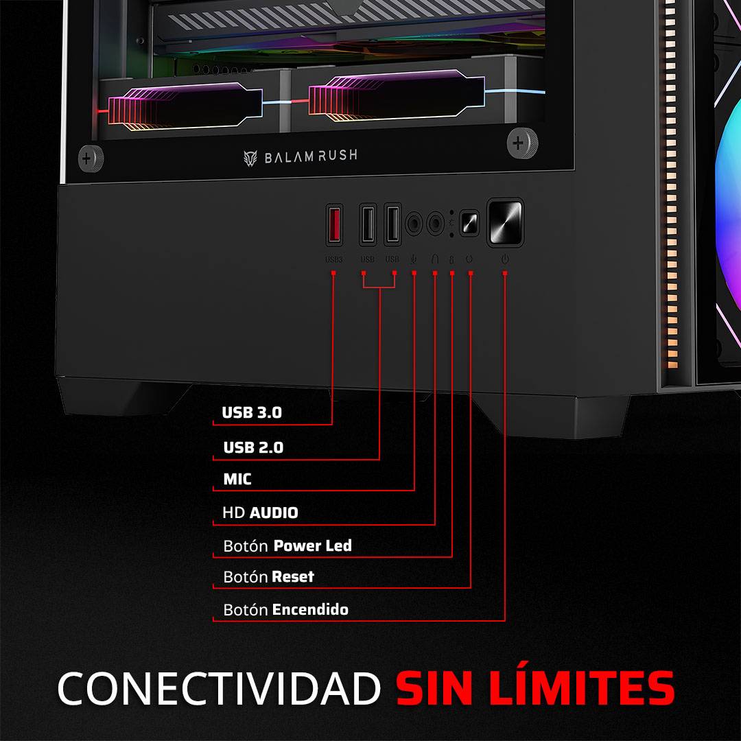 Gabinete Mini Torre NITROX EDGE PRO CRYSTAL 4900C Factor: Mini ITX