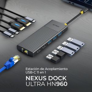 Hub USB 11 en 1 Nexus Dock ULTRA HN960 ACTECK HUB 11 en 1