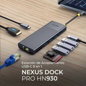 Hub USB 9 en 1 Nexus Dock PRO HN930 ACTECK HUB 9 en 1