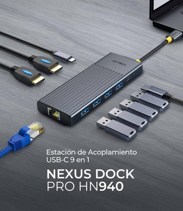 Hub USB 9 en 1 Nexus Dock PRO HN940 ACTECK HUB 9 en 1