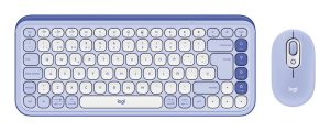 Kit Logitech POP 920-013054 Teclado y mouse Bluetooth. Color lila y blanco.