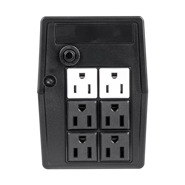 No Break Energizer 600VA/360W (ERENUPS6VA). AVR, bat. 12V/7AH, 6 contactos (4 respaldo), LED/Alarma. Cert. RoHS/NOM/CE. 2 años gtía.