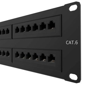 Patch panel para rack Cat.6 Pre-configurado, 48 puertos, sin blindaje, tipo 110
