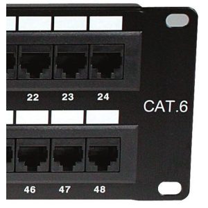 Patch panel para rack Cat.6 Pre-configurado, 48 puertos, sin blindaje, tipo 110