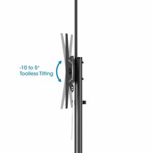 Soporte TV tipo carro, 37 a 70, hasta 70 kg (154 lb), inclinación de -10 a 5°, repisas para cámara y AV, Ruedas con frenos y PVC, MANHATTAN 462716