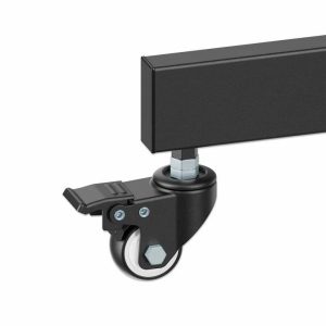 Soporte TV tipo carro, 37 a 70, hasta 70 kg (154 lb), inclinación de -10 a 5°, repisas para cámara y AV, Ruedas con frenos y PVC, MANHATTAN 462716